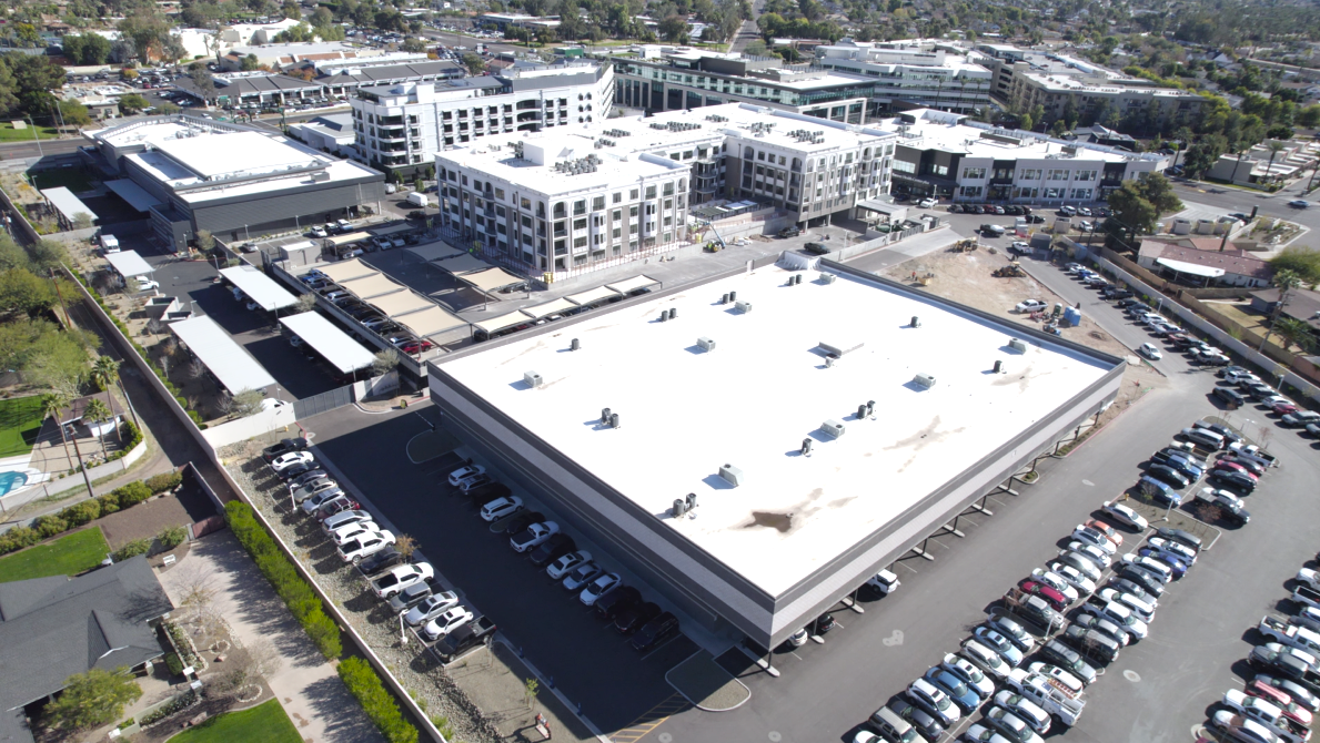 StorSpaces at the Grove aerial drone view.